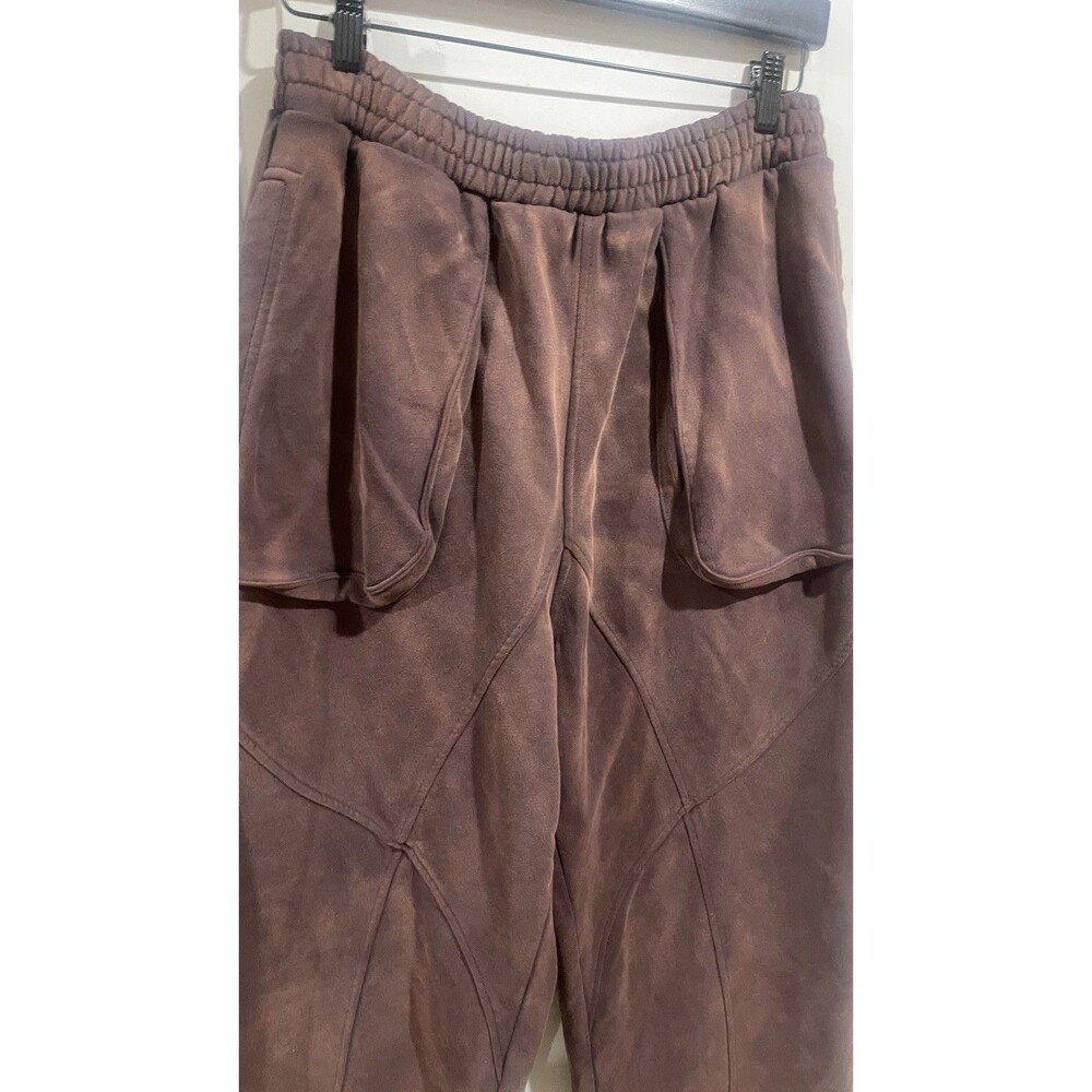 mnml Men’s Cord Seasonal Sweatpants Walnut Brown Size S Wide Leg Cargo Pocket